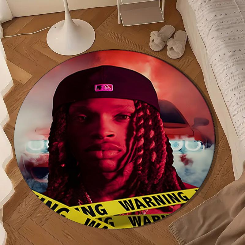 King Of The Rapper Round Rug for Livingroom,Bedroom, Palyroom, Chair Rug, Area Rug, Circle Carpet, Large Size Fan Christmas Gift