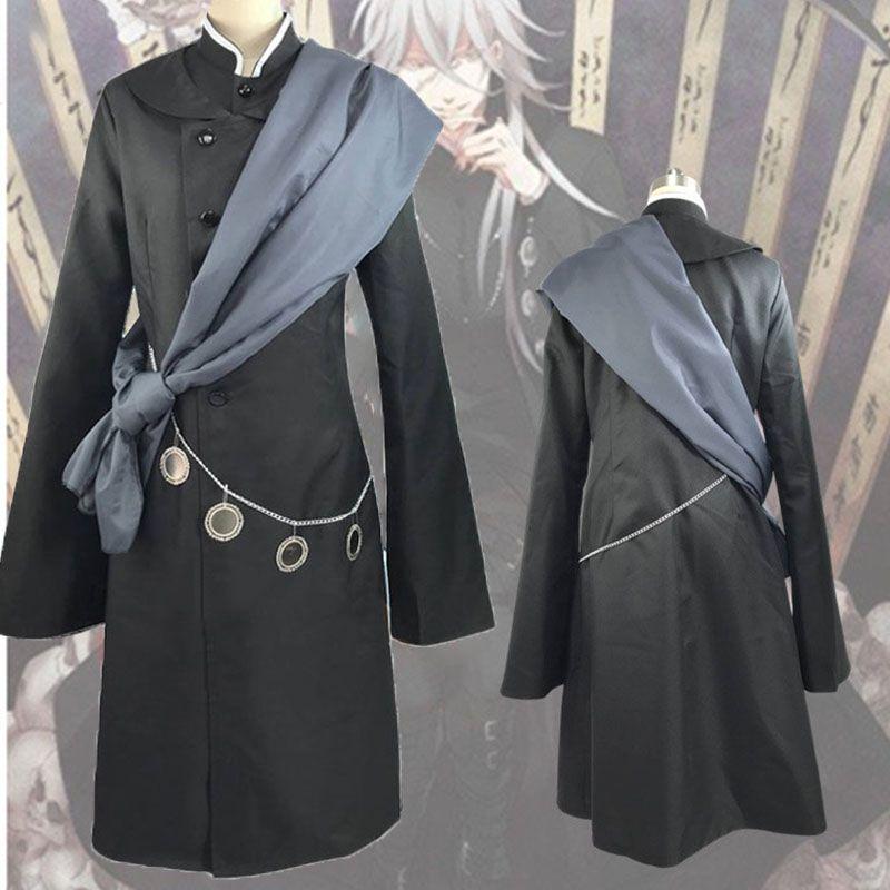 Black New Butler Kuroshitsuji Undertaker Suit Outfit Cosplay Unisexhat Costume
