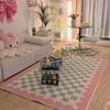 Fashion Simple Girl Bedroom Bedside Carpet Modern Living Room Bedroom Popular Pattern Carpet Checkerboard Large Area Carpets