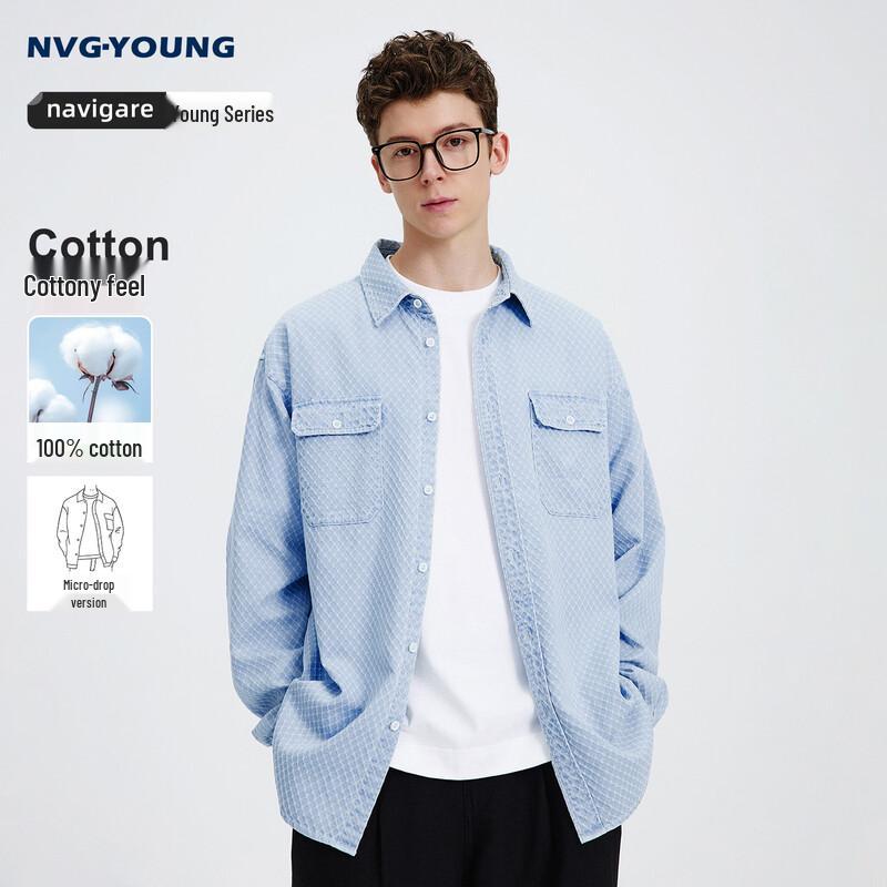 

NVG·YOUNG Men s Loose Fit Cotton Workwear Shirt Jacket S