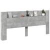 LED Headboard with Shelf Concrete Grey 220 x 16.5 x 103.5 cm