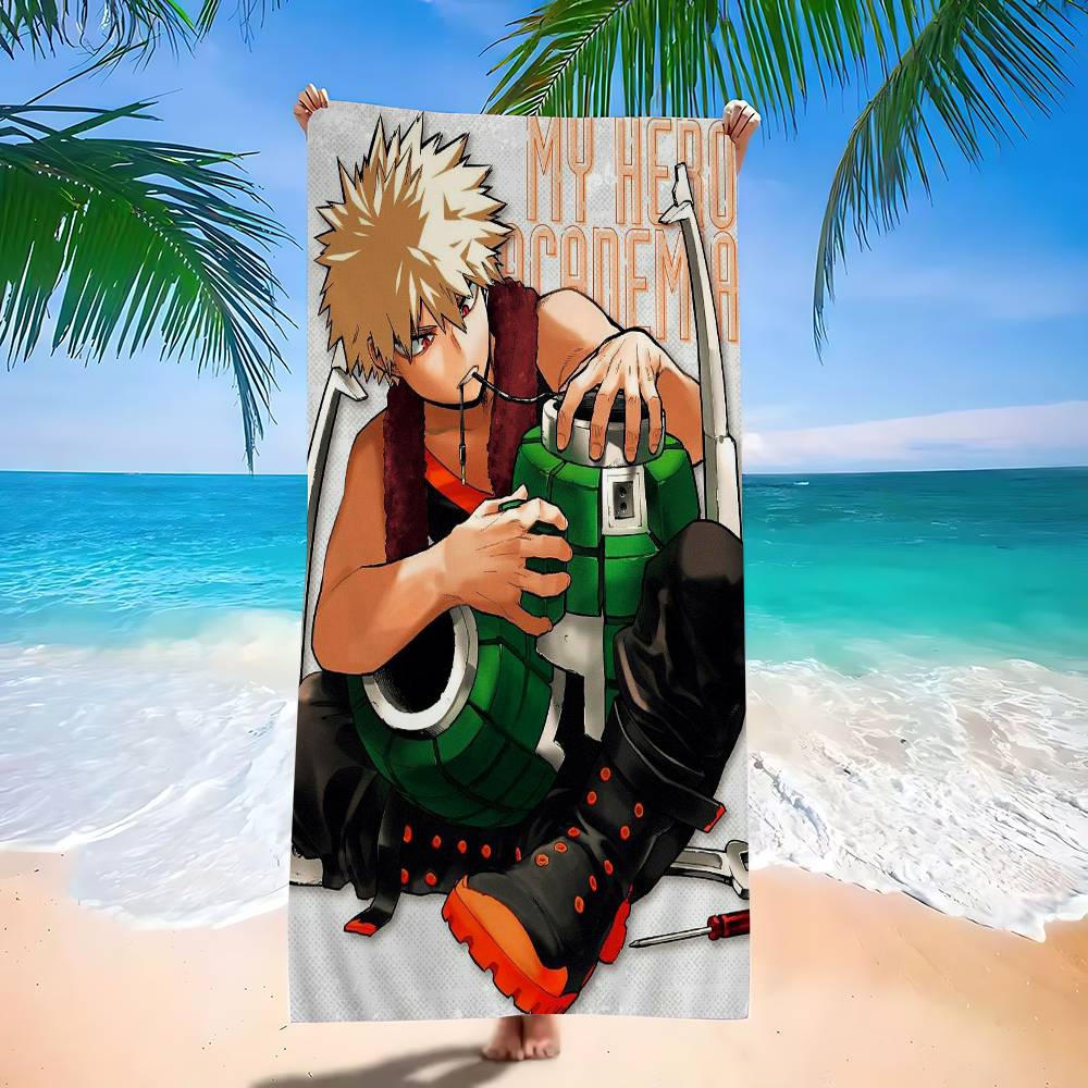 My H-Hero Academia B-Bakugo Katsuk Microfiber Beach Towel Absorbent Quick dry Soft Yoga Swimming Resort Mountain Climbing Towel