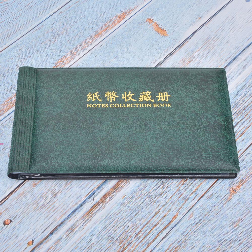 30 Pages Paper Money Currency Banknote Collection Book Storage Album Bill Money HolderDark Green