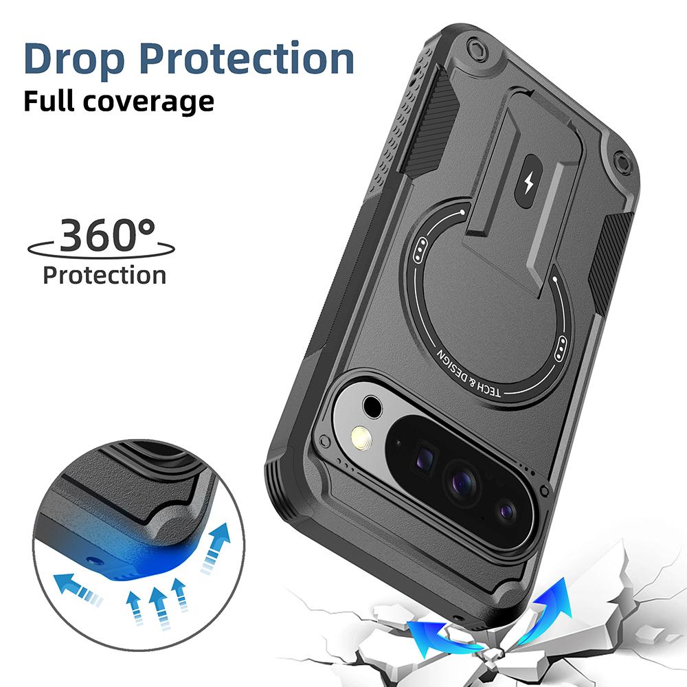 Shockproof Fashion Magnetic Armor Case for Google Pixel 10 Pro XL 5G Pixel10 Pixel9 Pixel 9 Pro XL Kickstand Cover Accessories