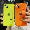 Wrist Strap Fluorescence Shockproof Case For Iphon 13 12 11pro Max Xr Xs Max X 7 8 Plus Transparent Soft Stand Holder Back Cover