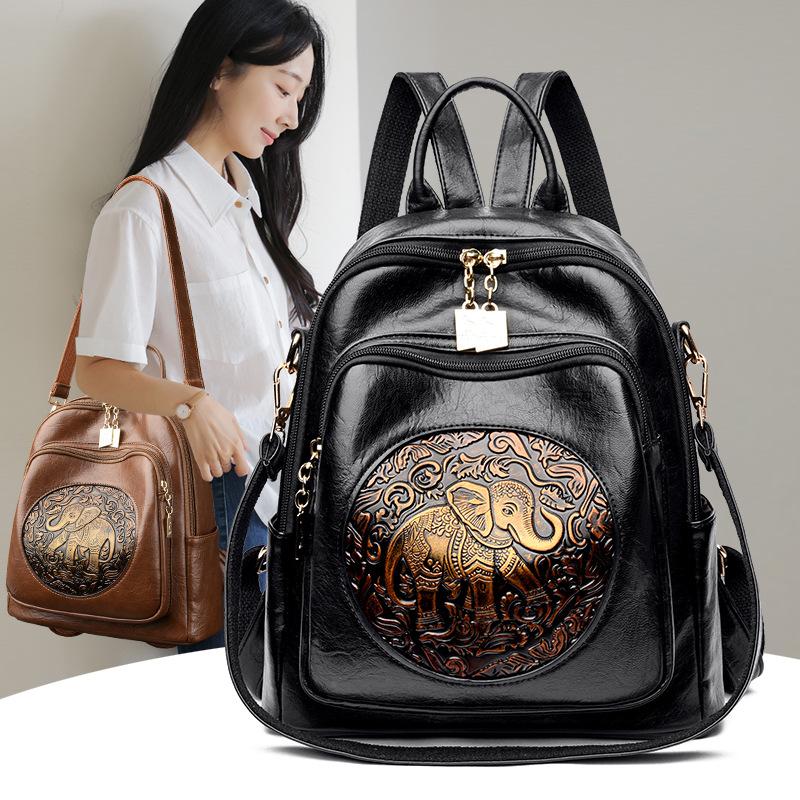 Schoolbag new retro women's backpack large capacity practical women's bag daily matching school bag leisure travel backpack