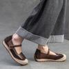 Johnature Commuter Genuine Leather Flats Casual Round Toe Soft Soled Shallow Versatile Women's Shoes
