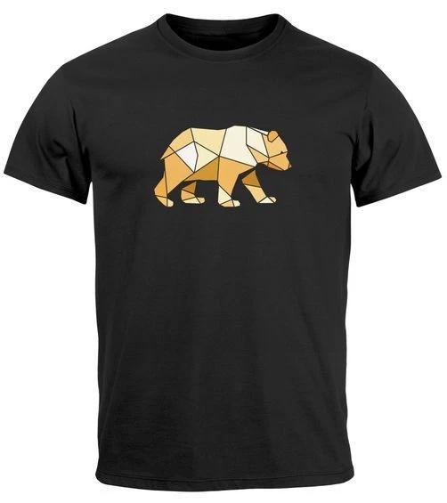 Men s T-Shirt Bear Print Graphic Outdoor Polygon Motifs Print Shirt Nature- 2XL