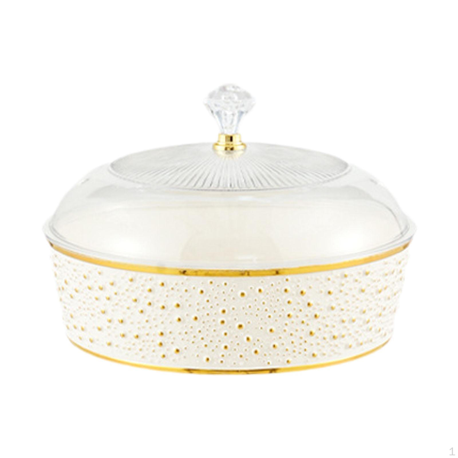 

20 см поднос для закусок и фруктов, контейнер, хранение продуктов, органайзер для сухофруктов, орехов с крышкой, белый