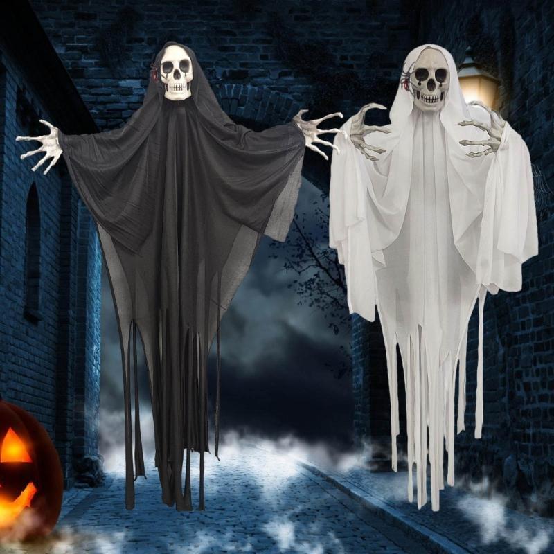 Halloweens Skull Head Decorations Festival Celebration Ornament for Front Yard Garden Window Terrifying Spirit Doll