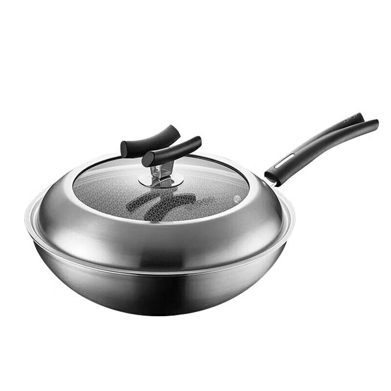 SUPOR 30cm 316 Stainless Steel Non-stick Wok with X-Crystal Shield