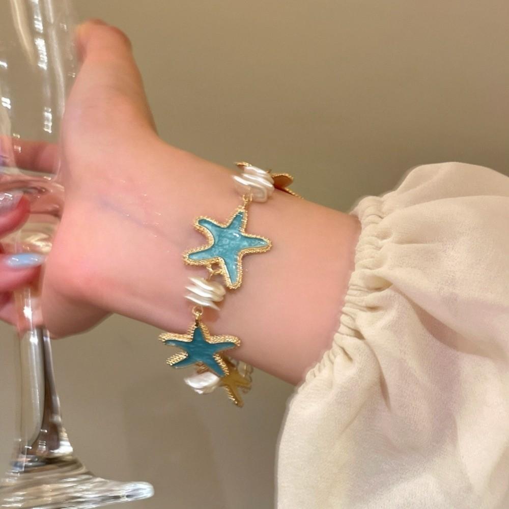 Bohemian Style Acetate Starfish Bracelet Ornaments Hand Chain Girls Couple Gift