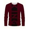 2025 New Autumn Men Round-neck Casual Streetwear Loose and Fashionable Sportswear Letter-patterned Creative Long-sleeved T-shirt