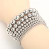 Steel Bead and Pearl Bracelet, 304 Stainless Steel Elastic String Bracelet