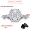 1.35CT Emerald Cut All Moissanite Ring for Women D Color Vvs1 Gem Sparkling Wedding Band 100% S925 Silver Plated 18k Gold