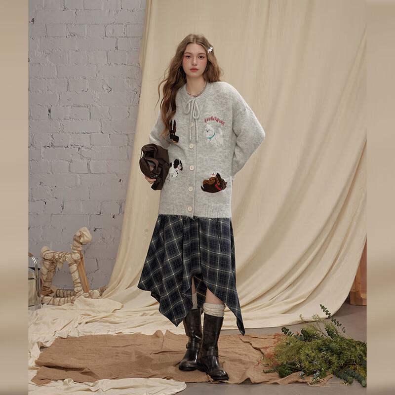 UNIFREE Women's Animal Jacquard Knit Cardigan