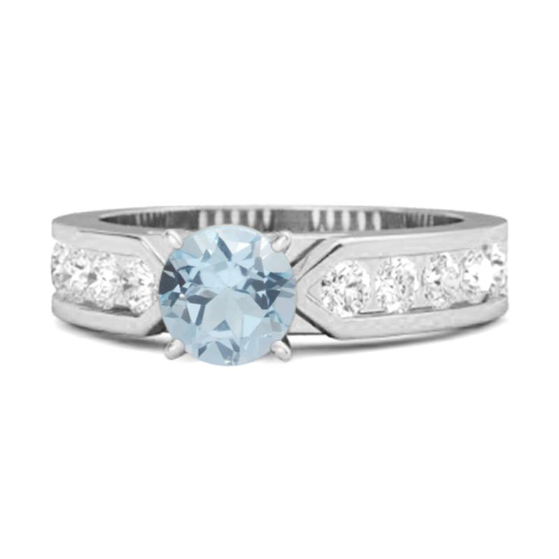 

Blue Topaz Round Solitaire Statement Ring –925 Sterling Silver 11.5 біле золото кольору
