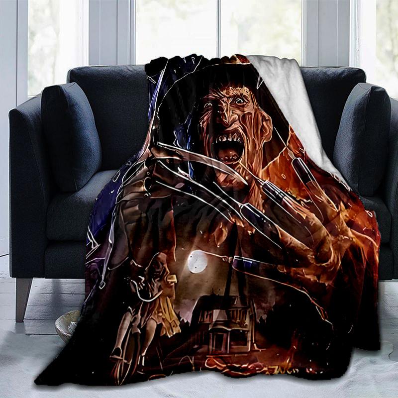 1pc Halloween Horror Freddy Krueger Print Blanket Home Decor, Couch Throw, Outdoor Blanket .W040