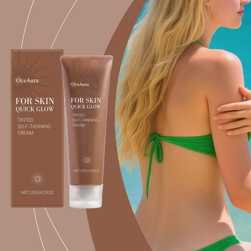 Oceaura Sunless Tanning Cream For Face Body Summer Refreshing Fast Absorb Nourish Wheat Skin Tone Tanning Care Cream