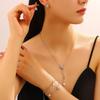 Earrings Necklace Star Shape Ear Studs with Imitation Pearl Detail Adjustable Chain Bracelet Dating Gatherings Jewelry Gift