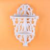 Wall Corner Shelf, 2-Tier White Carved Corner Shelf Corner Display Stand Hanging Corner Shelf for Living Room, Bedroom, Study Room, Home