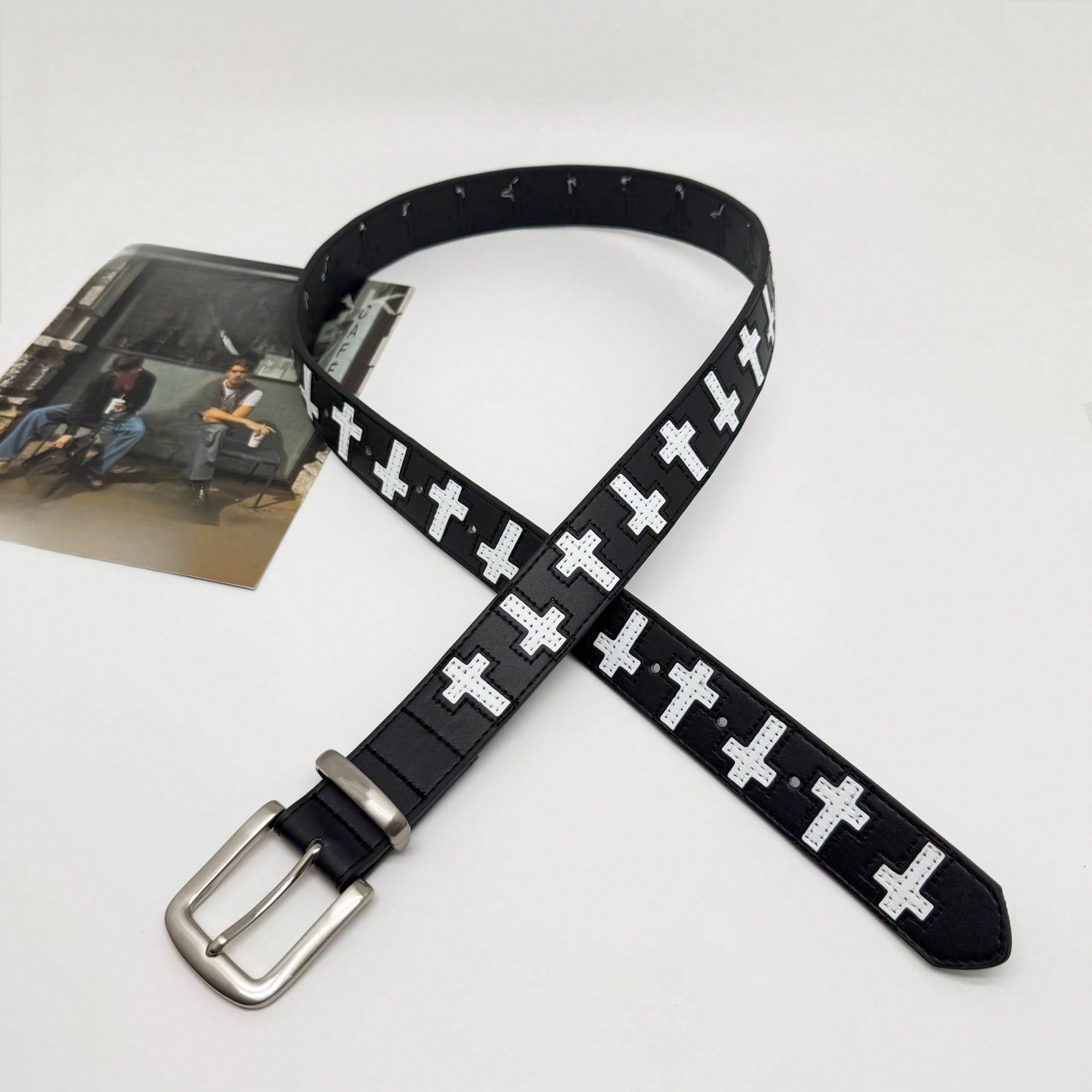 Zwart-wit Riem Mode High Street Riem Trendy Veelzijdig Mannen en Vrouwen Dezelfde Hip-hop Riem Riem black veelkleurig