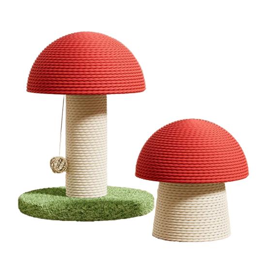 Grzybowy drapak dla kota Sznur sizalowy Grzybowy drapak dla kota Interaktywne pionowe drzewko do wspinaczki i zabawka do drapania dla kociąt domowych i kotów dorosłych