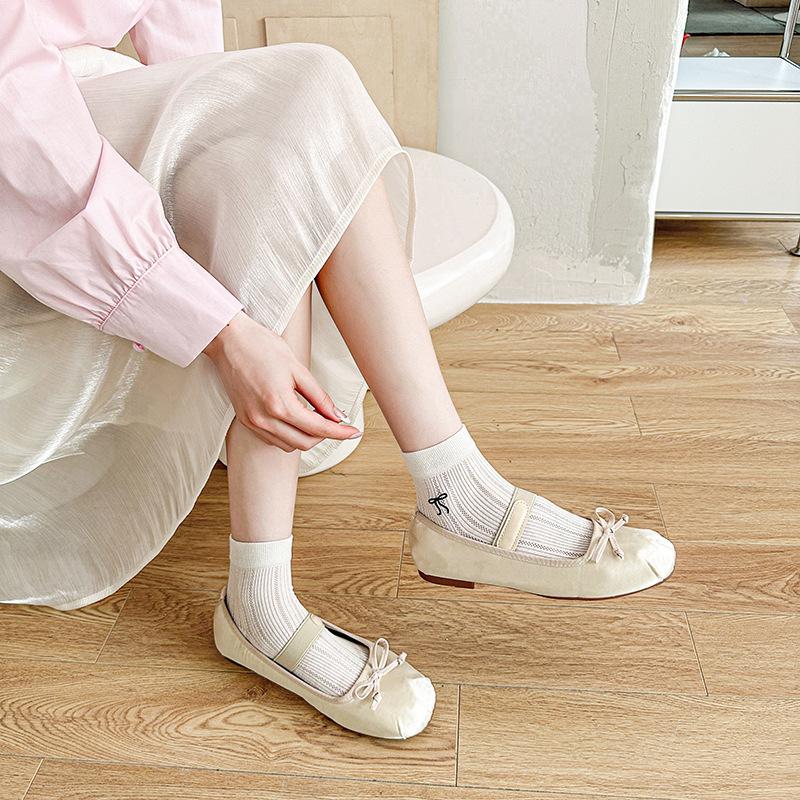 Summer Women's JK Solid Color Causal Socks Breathable Comfortable Female Socks Middle Tube Cotton Socks