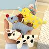 Bell Fabric Puppy Keychain Soft Bag Charm Fashione Cartoon Doll Keyring  Hanging Ornaments