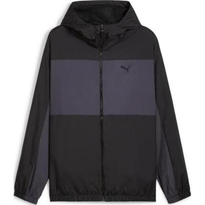 Logo Print Outdoor Casual Sports Zip Breathable Windproof Running Hooded Jacket Men Jackets Black 684107-01