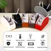 1PC Multifunctional 5 Grid Desktop PU Leather Organizer Remote Control Storage Box Cosmetics Makeup Brush Holder Sundries Stand