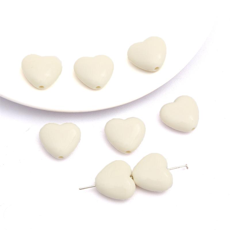 20Pcs Acrylic Solid Color Smooth Peach Heart Beads For DIY Necklace Bracelet Earrings Jewelry Making Craft Accessories