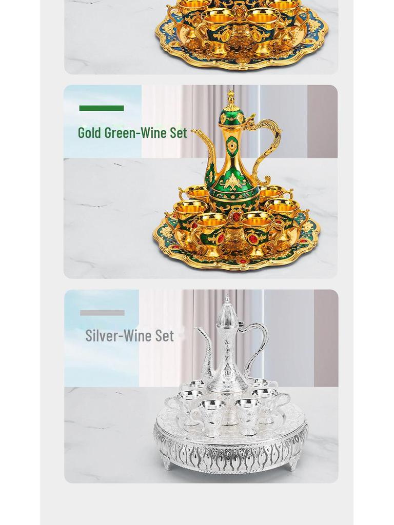 Europäisches Retro-Kreativ-Hochzeitsset: Russischer Flachmann & Weißweinbecher-Ornamente