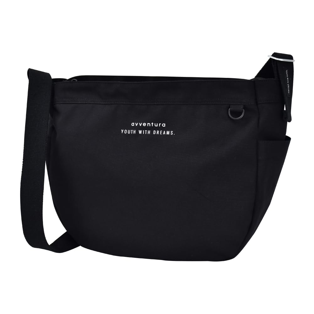 

Shoulder A4 shoulder crossbody for for going black [Aventura] bag, large, size, canvas, plain, canvas, bag, bag, women, commuting, school, travel, чорний