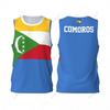 Men Basketball Sports Comoros Flag Running Fitness Multifunction Jersey Sleeveless Shirt Custom Name Nunber Exclusive