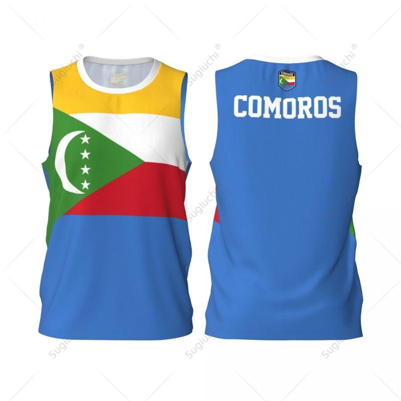 Men Basketball Sports Comoros Flag Running Fitness Multifunction Jersey Sleeveless Shirt Custom Name Nunber Exclusive