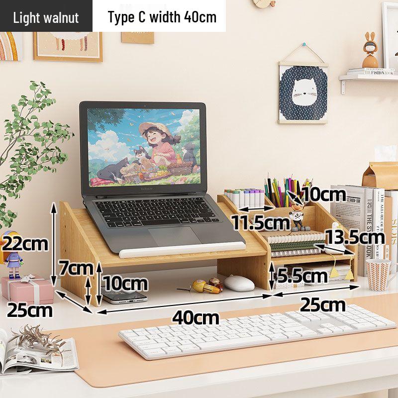 Laptop and Monitor Desktop Riser for Office and Dorm Use
