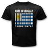 HERGESTELLT IN URUGUAY Uruguayanische Nationalflagge INDIVIDUELLE BARCODE-NUMMERN T-Shirt Baumwolle Rundhals Kurzarm Herren T-Shirt