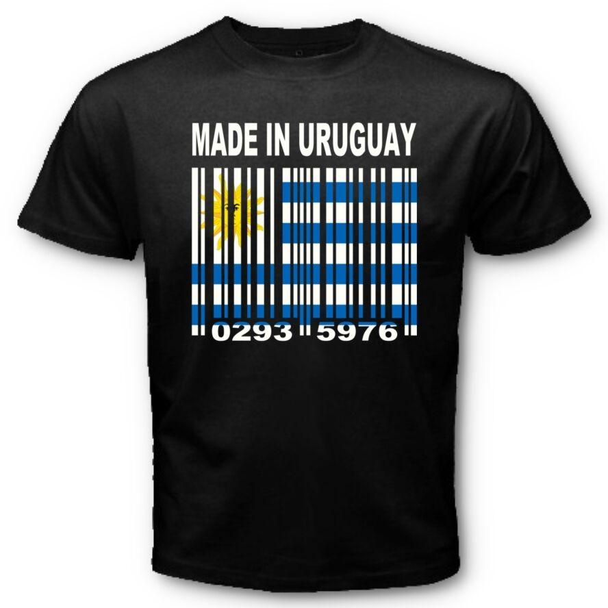 MADE IN URUGUAY Uruguayan National Flag CUSTOM BARCODE NUMBERS TShirt Cotton ONeck Short Sleeve Mens T Shirt S