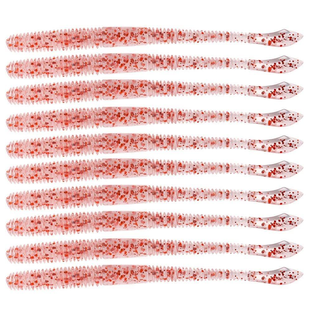 40PCS Soft Simulation Fishing Lure 10cm Fishing Bait Earthworm Bait  Freshwater Fishing