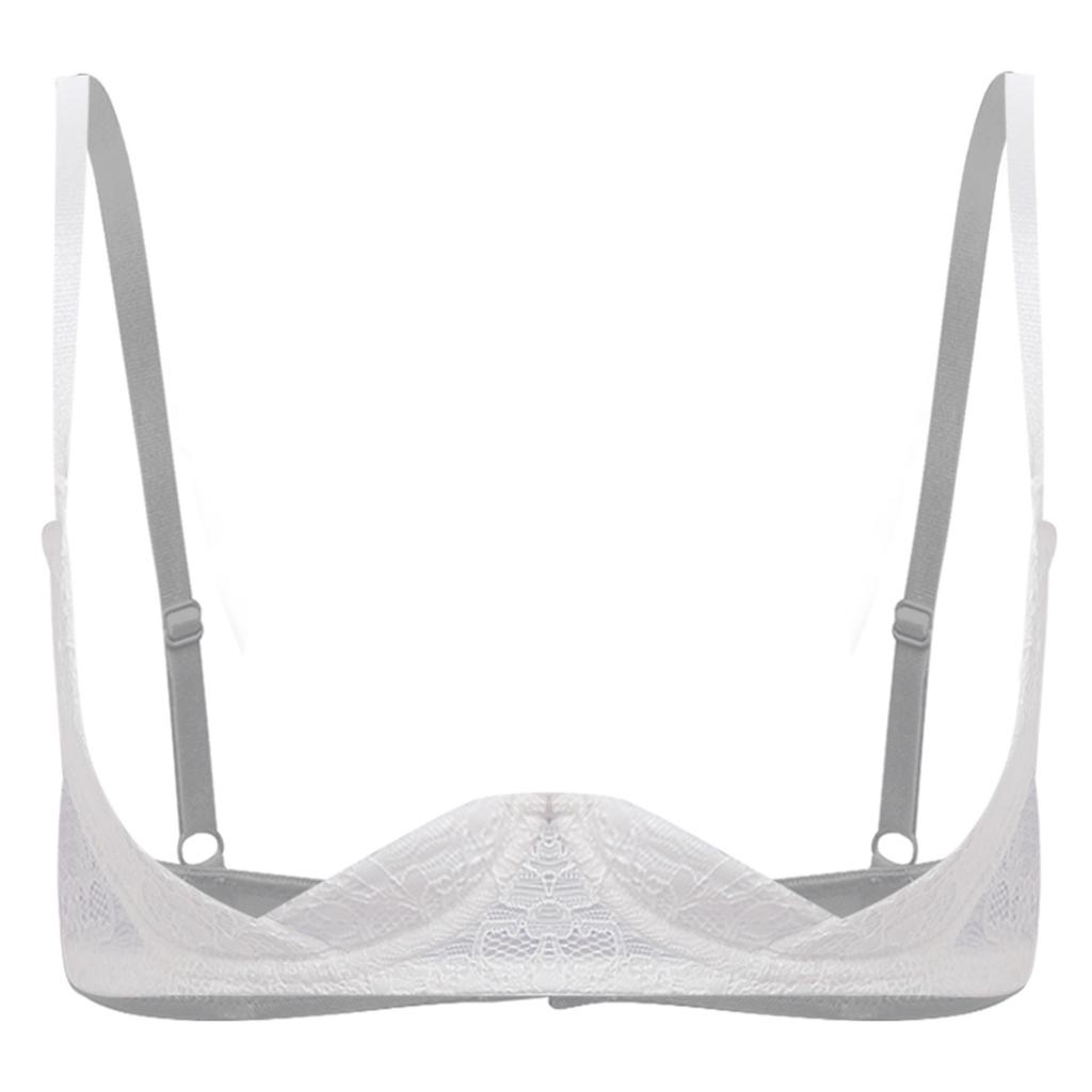 Sujetador de Encaje para Mujer 1/4 Taza Balconet Bralette Con Aros Diseño Push Up Top de Lencería Floral