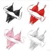Women Lace Bra Set Sexy Lingerie Set Strappy Wire Free Underwear Bralette Suit