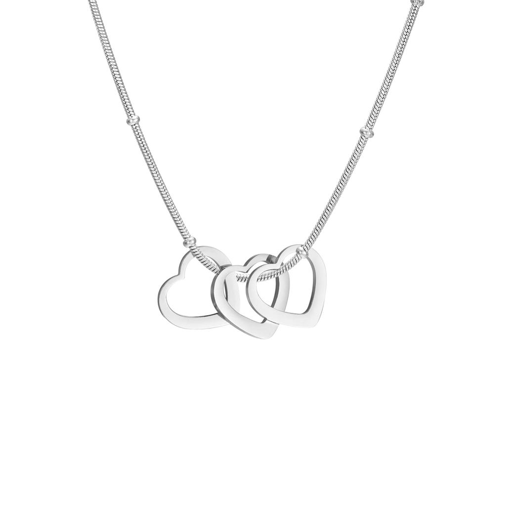 Minimalist Love Heart Necklace for Women Fashion Hollow Heart Pendant Chain Stainless Steel Romantic Couple Jewelry Gift