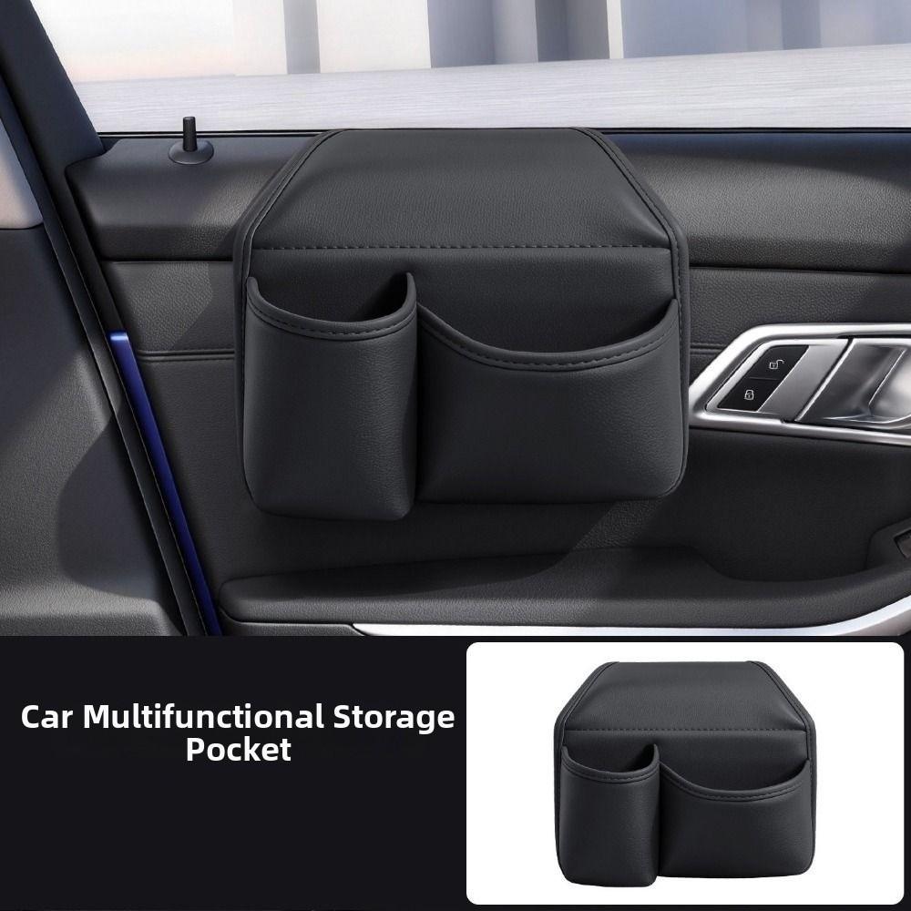 PU Leather Car Window Armrest Storage Box Multifunctional Vehicle Side Door Organizer  Camping