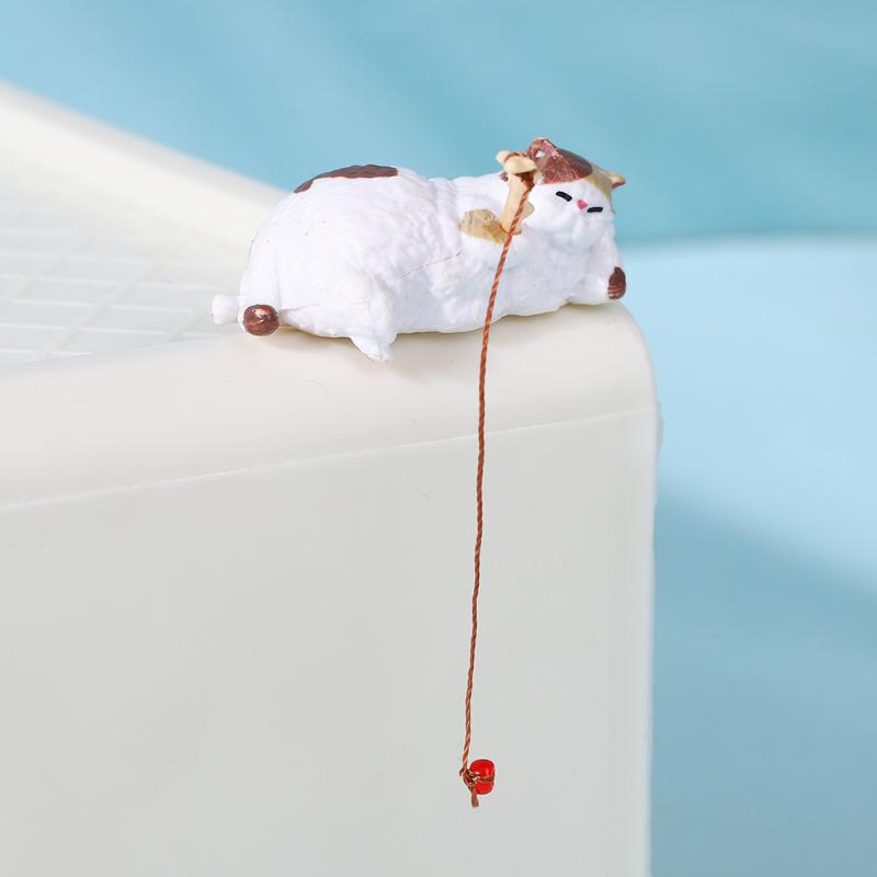 

1/5Pcs Fish Tank Fishing Cat Hanging Mini Creative Landscape Decoration Aquarium Fish Tanks Ornament Miniature Figurines