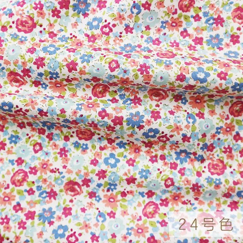 145x50cm Tiszta pamut anyag Kis virágos mintás anyag Gyermekruhákhoz, ruhákhoz Kézzel készített DIY Varróanyag TJ9772