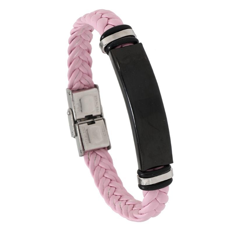 Meier Beautiful jewelry braided stainless steel men bracelet casual glossy leather bracelet bracelet