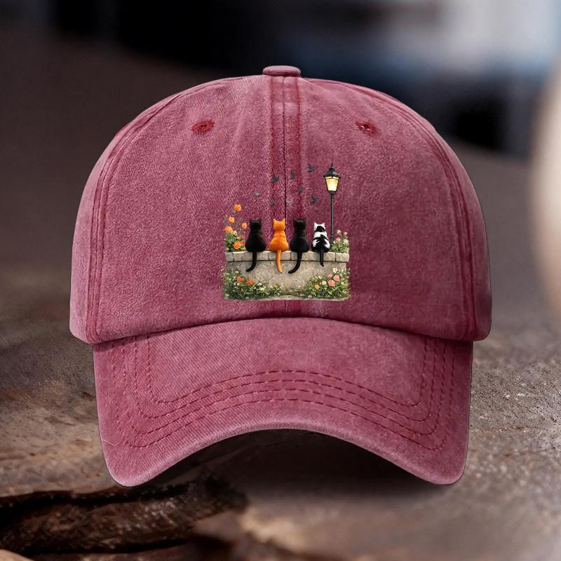 Adjustable Hat with Cat Print Pattern Unisex Outdoor Sports Style an Ideal Gift for Holiday Celebrations Outdoor Adventures