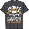 Funny Mechanic Caution Flying Tools And Offensive Language T-Shirt Design T Shirts for Men Cotton Tops Shirts Hip Hop Funny