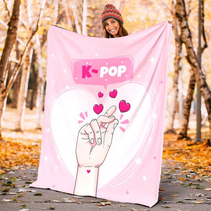 KPOP Flannel Blanket Soft Warm All-Season Throw, Design for Camping, Car Travel, Hiking Sofa, Bed, Office Perfect Gift for Parties
